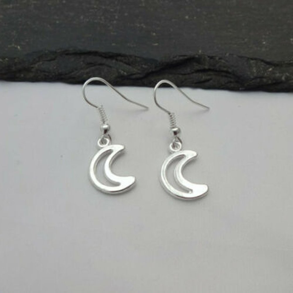 Moon Silver Earrings - Picture 2 of 5